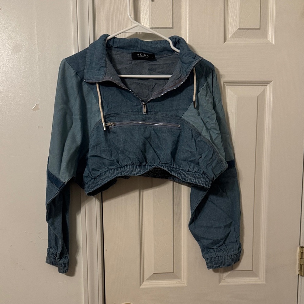 AKIRA Denim Blue Cropped Jacket